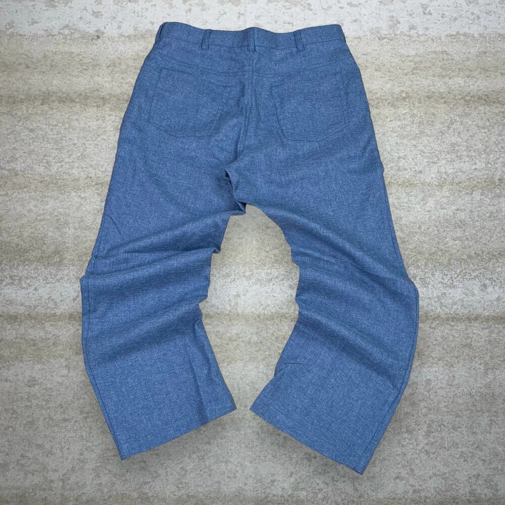 Vintage 90s Habands Dress Pants 34x30 Baggy Slate Blue Flat Front Essential